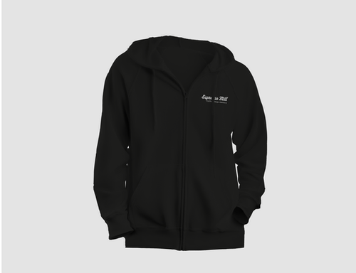 Black Zip-Up Logo Hoodie | Espresso Mill