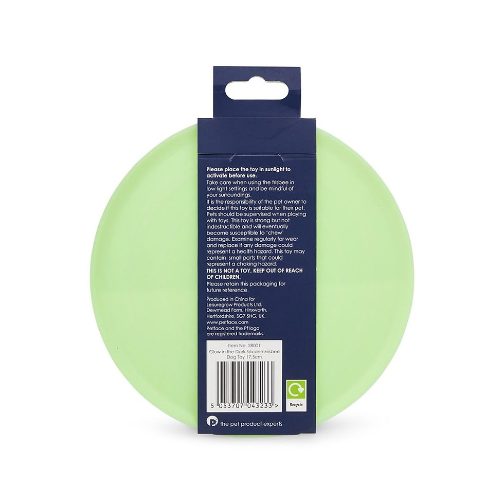 Thumbnail: OUTDOOR PAWS GLOW IN THE DARK SILICONE FRISBEE 17.5CM