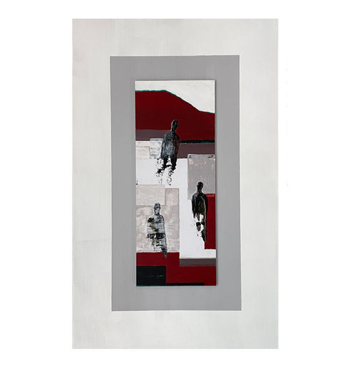 Three figures abstract painting
