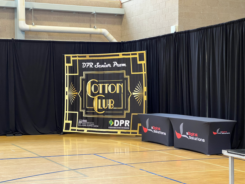 Custom step and repeat backdrop printed in Washington DC