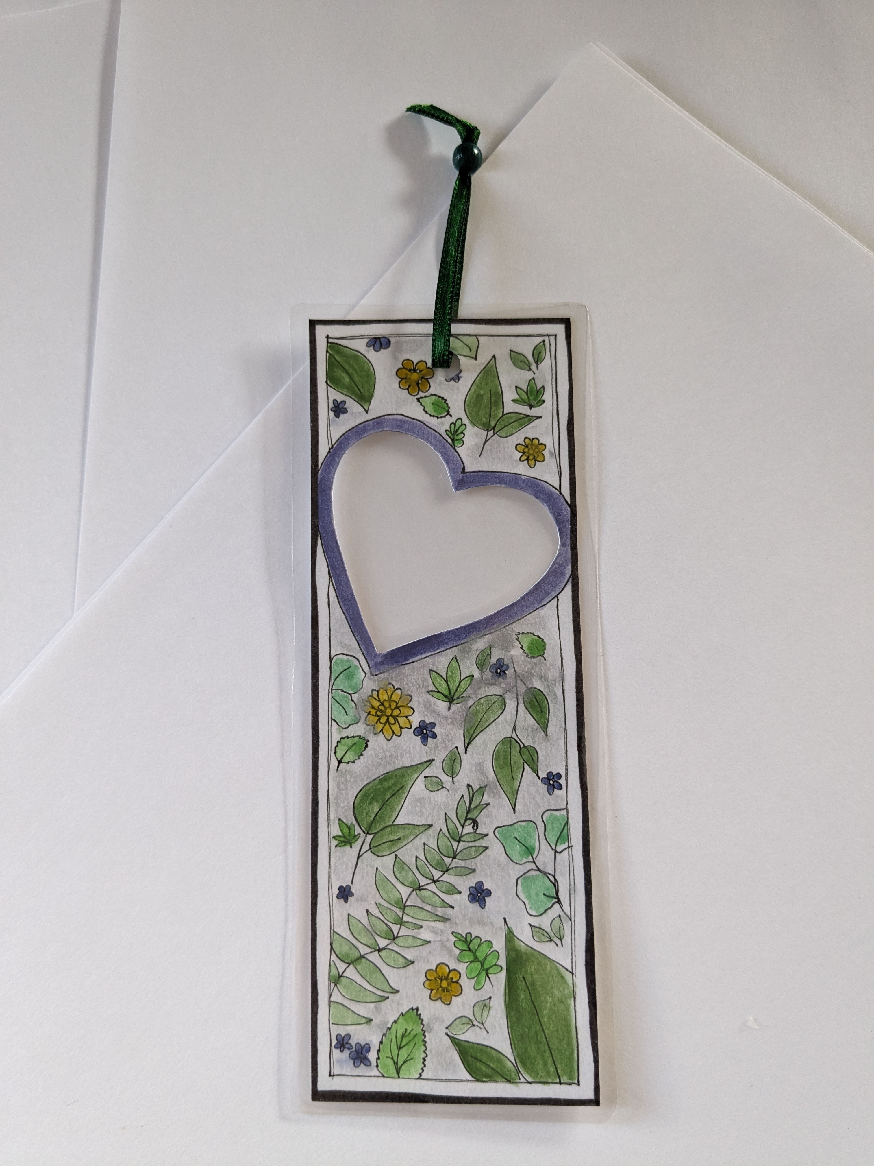 Lesezeichen "blumig blättrig"