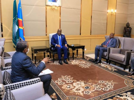 Le Président de la République, Félix Tshisekedi a reçu jeudi, dans son cabinet du Palais de la Natio
