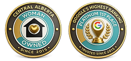 Two premium award-style badges for your HomeWatch™ displayed side by side. The first badge