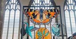 July 2025 Craft and Flea with a spectacular tortoieshell stained glass butterfly by Glass Lore