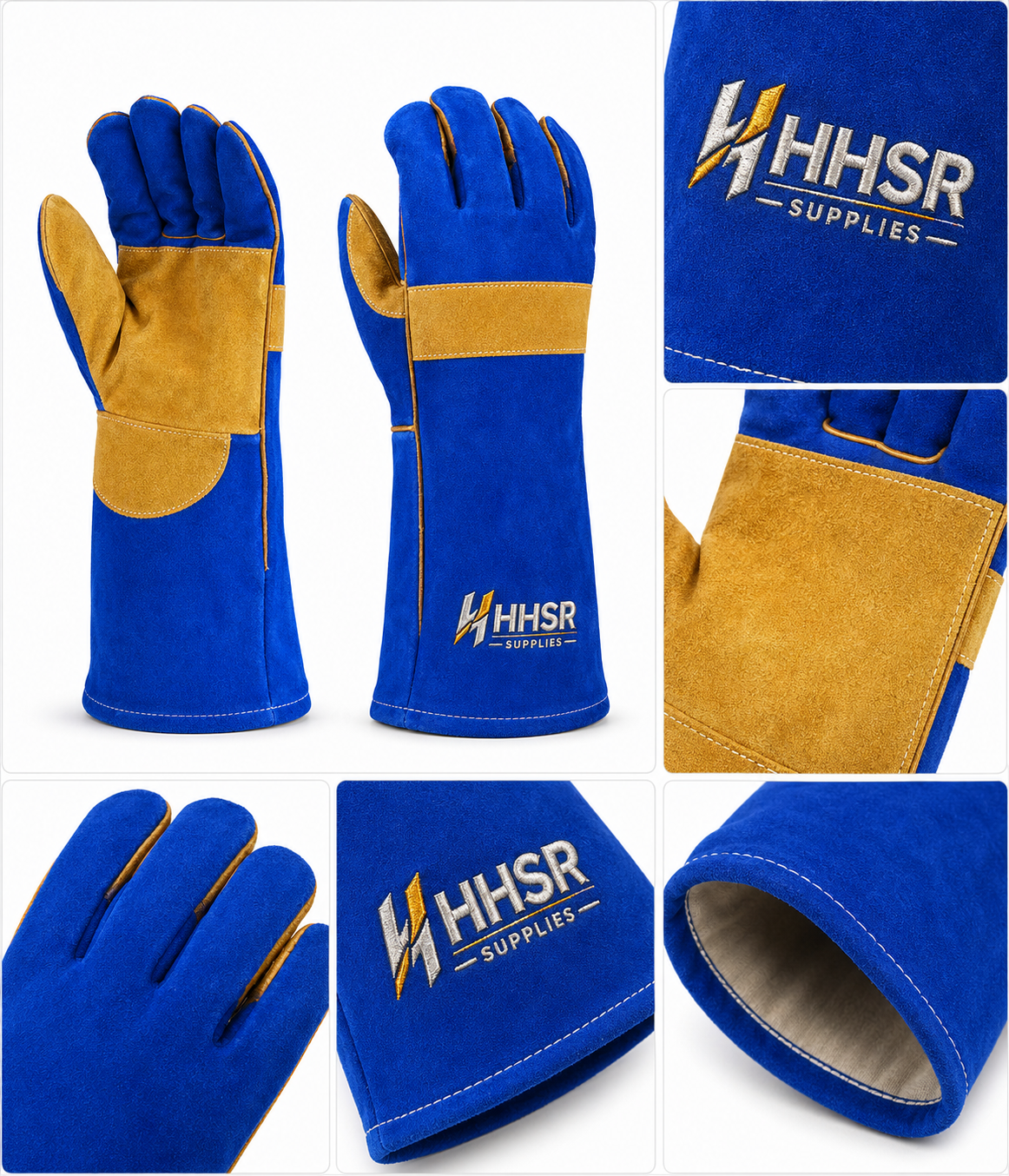 Premium Split Leather Welding Gloves – Extended Cuff Heat Resistant