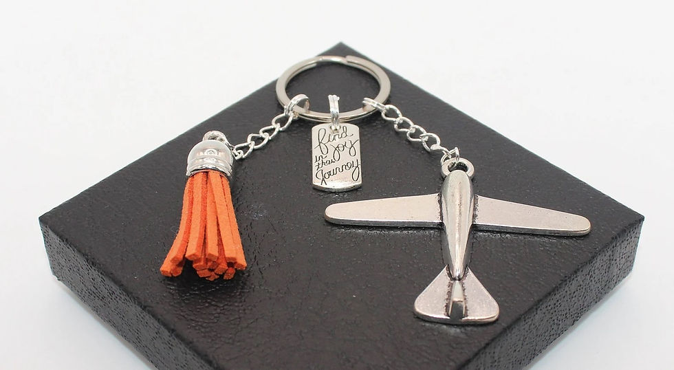 Thumbnail: Find Joy In The Journey with Aeroplane key ring - Burnt Orange