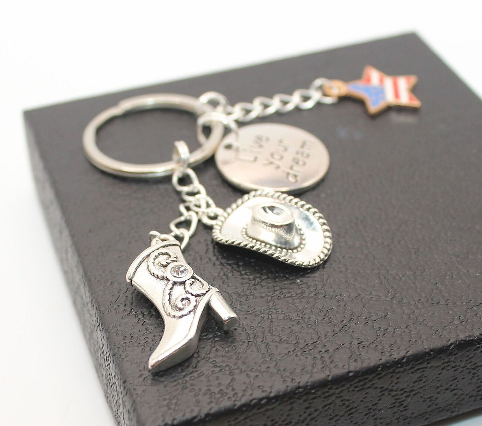 Thumbnail: Live Your Dream with Cowboy Boot and Stetson key ring
