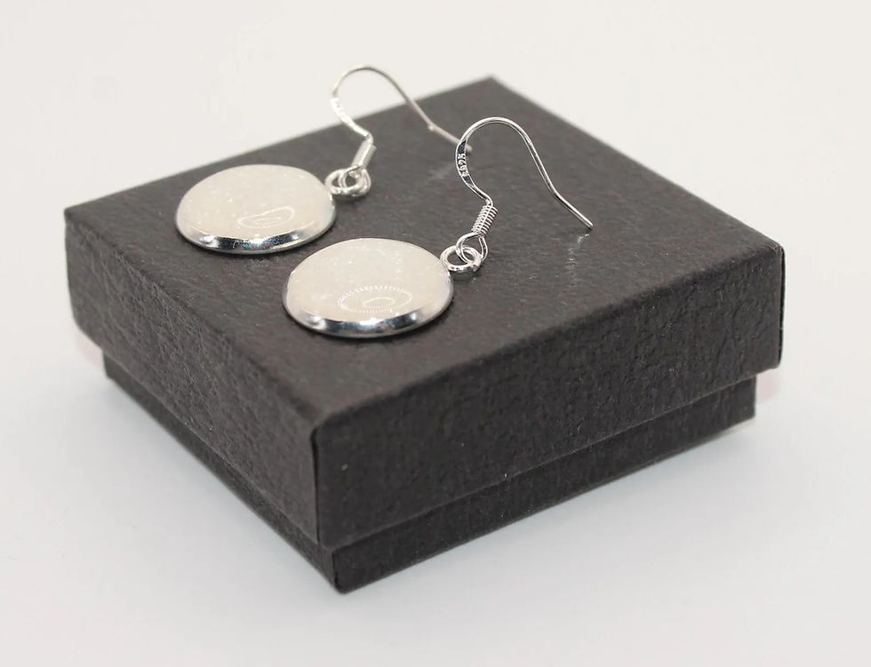 Thumbnail: White - Glitter resin drop earrings