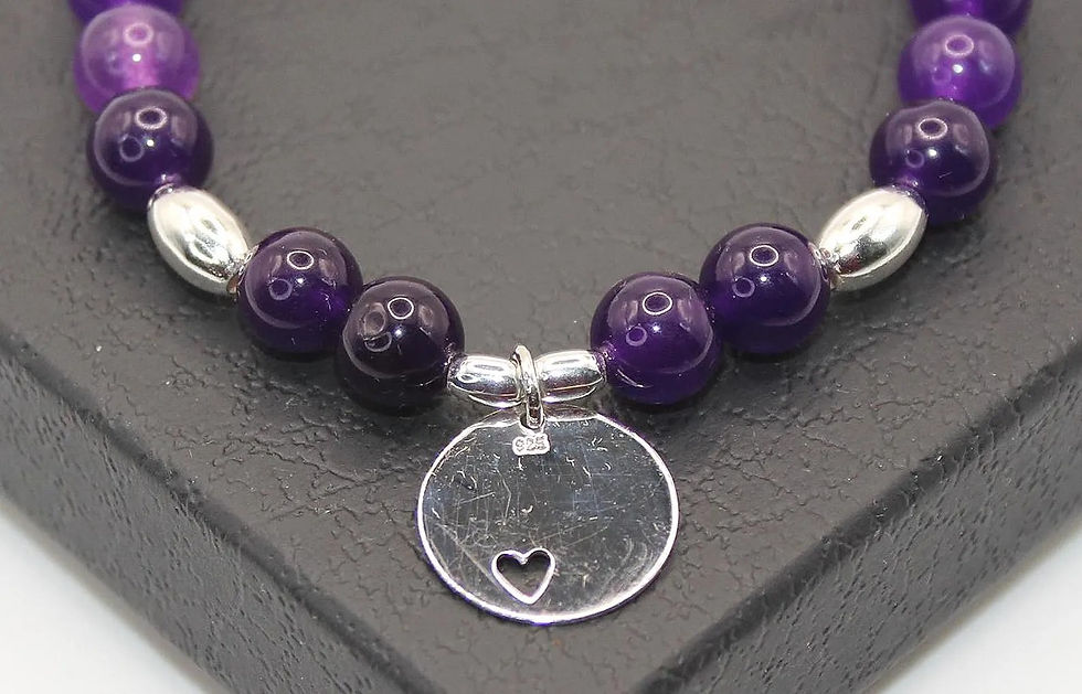 Thumbnail: Daughter - Amethyst and Rose Quartz 8 mm beaded bracelet