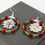 Thumbnail: Poinsettia Wreath beaded hoop earrings