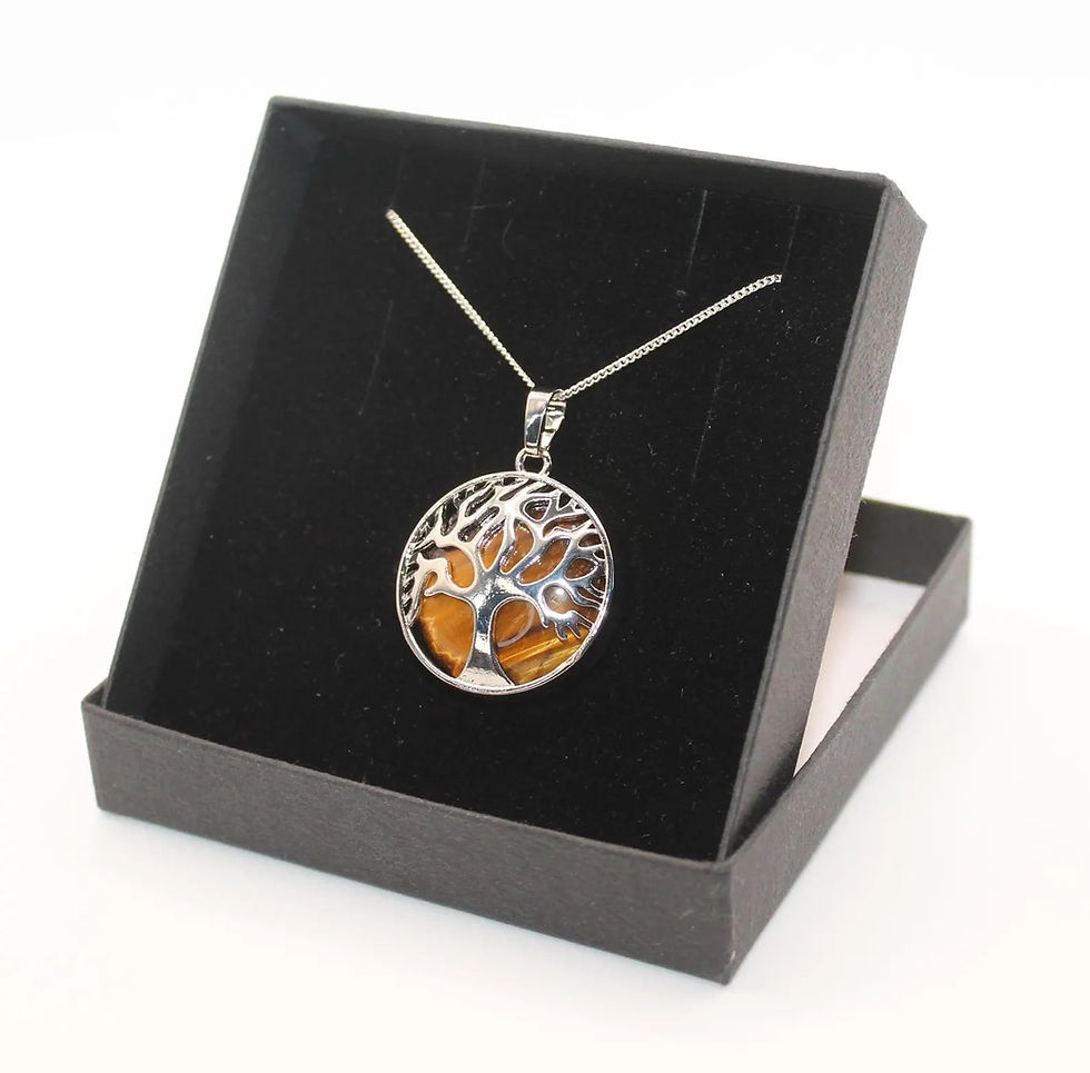 Tigers Eye Tree of Life pendant necklace