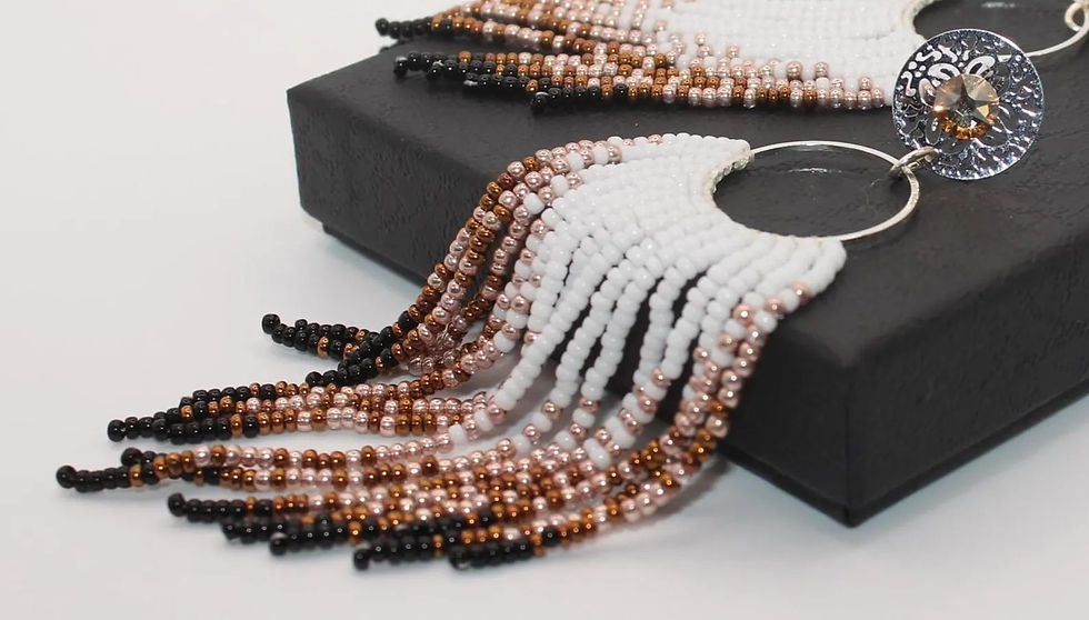 Thumbnail: Light Colorado beaded cascade earrings