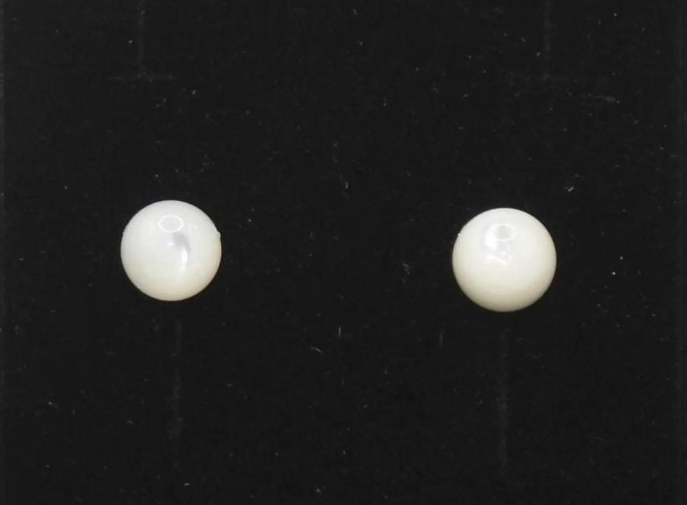 Thumbnail: Mother of Pearl - MOP ball stud earrings