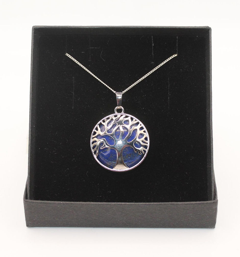 Thumbnail: Blue Lapis Lazuli Tree of Life pendant necklace