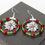 Thumbnail: Poinsettia Wreath beaded hoop earrings