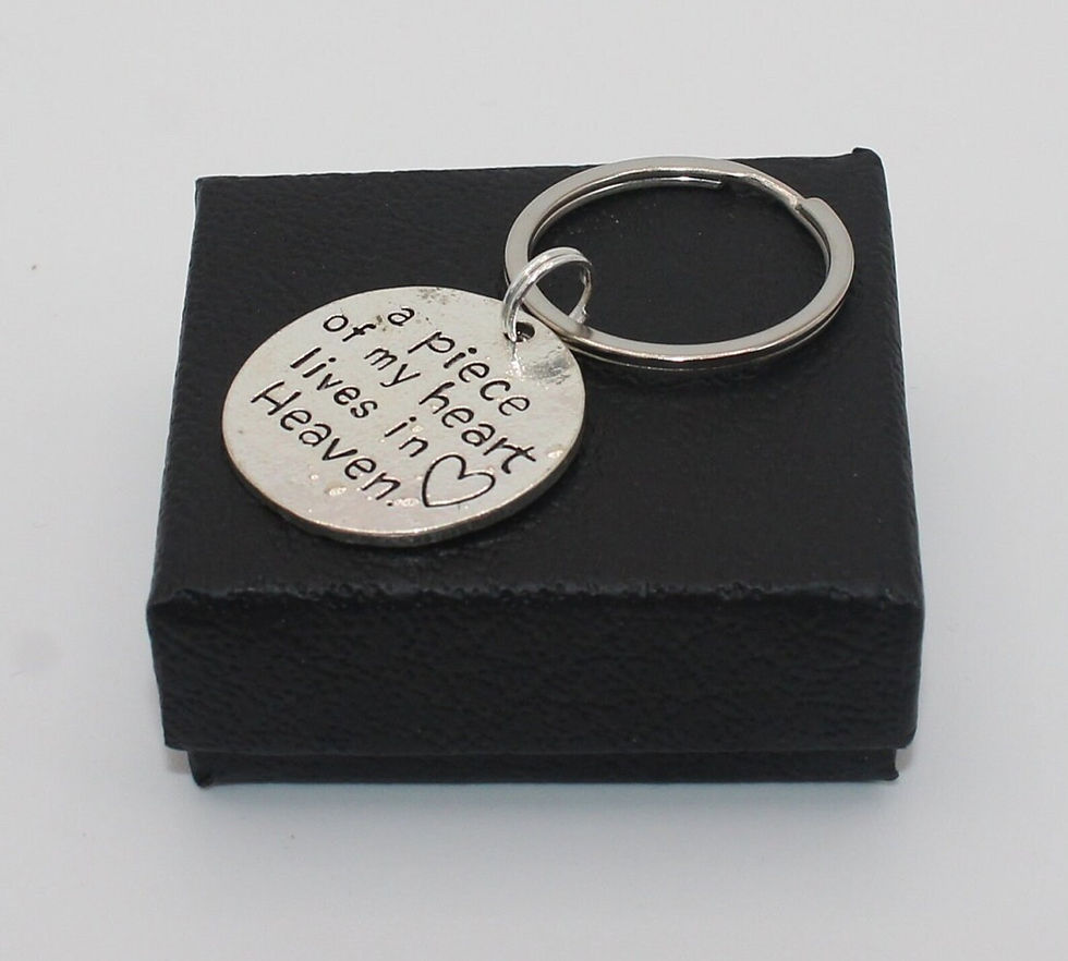 Thumbnail: A Piece Of My Heart Lives In Heaven key ring