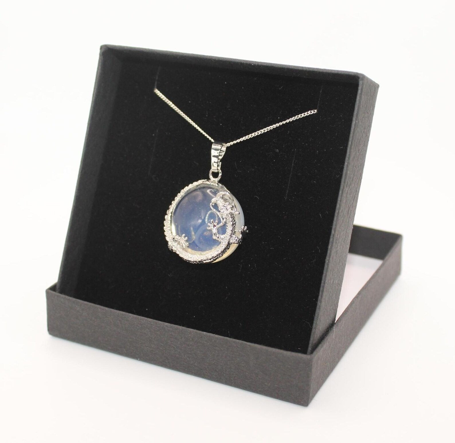 Clear Quartz Dragon pendant necklace