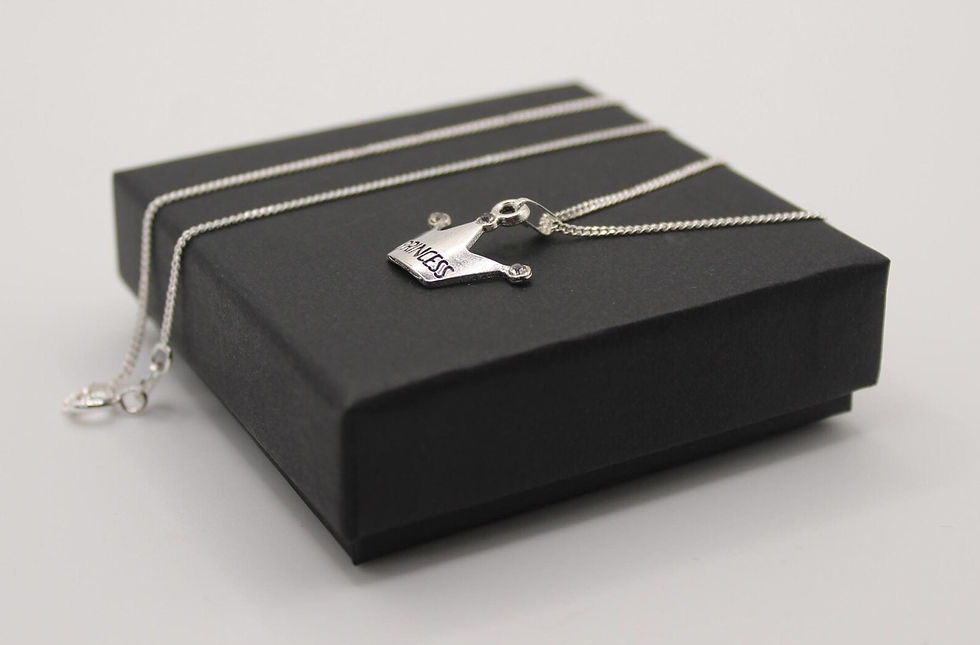 Thumbnail: Rhinestone Princess Crown pendant necklace