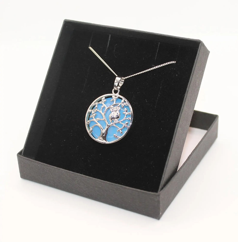 Sea Opal Tree Of Life pendant necklace