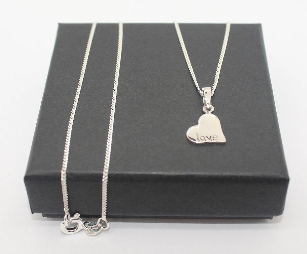 Thumbnail: Love Heart sterling silver pendant necklace