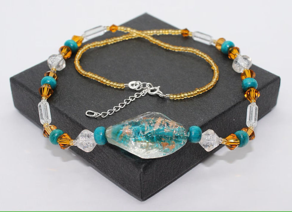 Thumbnail: Murano glass multi-beaded necklace