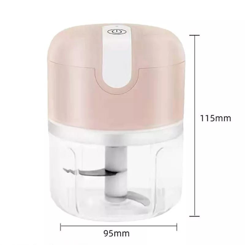 Miniatura: Mini Processador Elétrico de Alimentos Portátil com 3 lâminas de aço inoxidavel