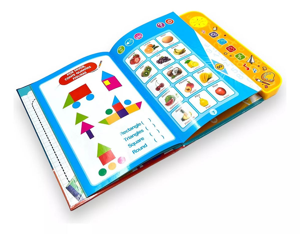 Livro Inteligente Eletrônico Infantil Bilíngue Ingles Atividades