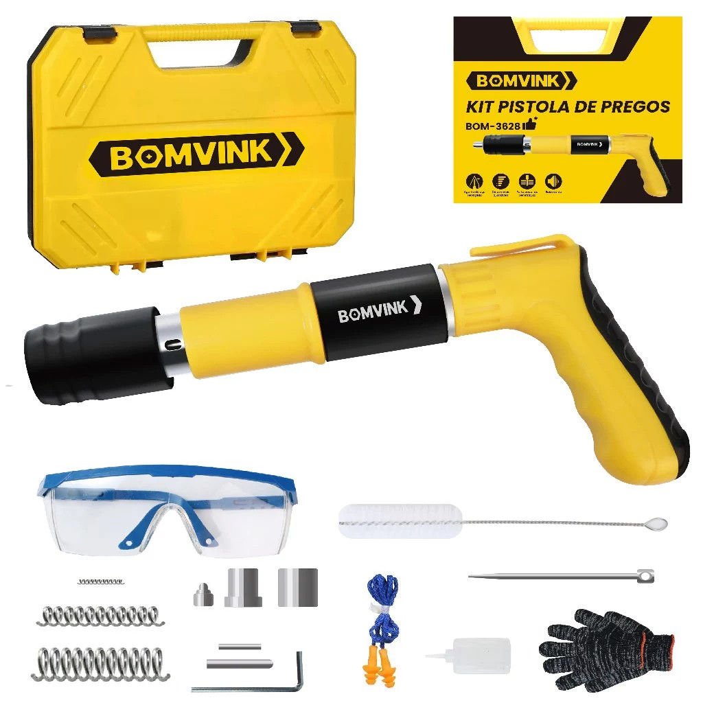 Kit Pistola de Pregos Bomvink BOM3628