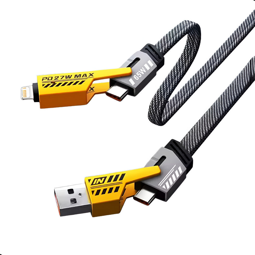 Miniatura: Cabo Usb Turbo Rápido 65W 4 Em 1 Carregador Tipo C Para Iphone Lightning 1,2M