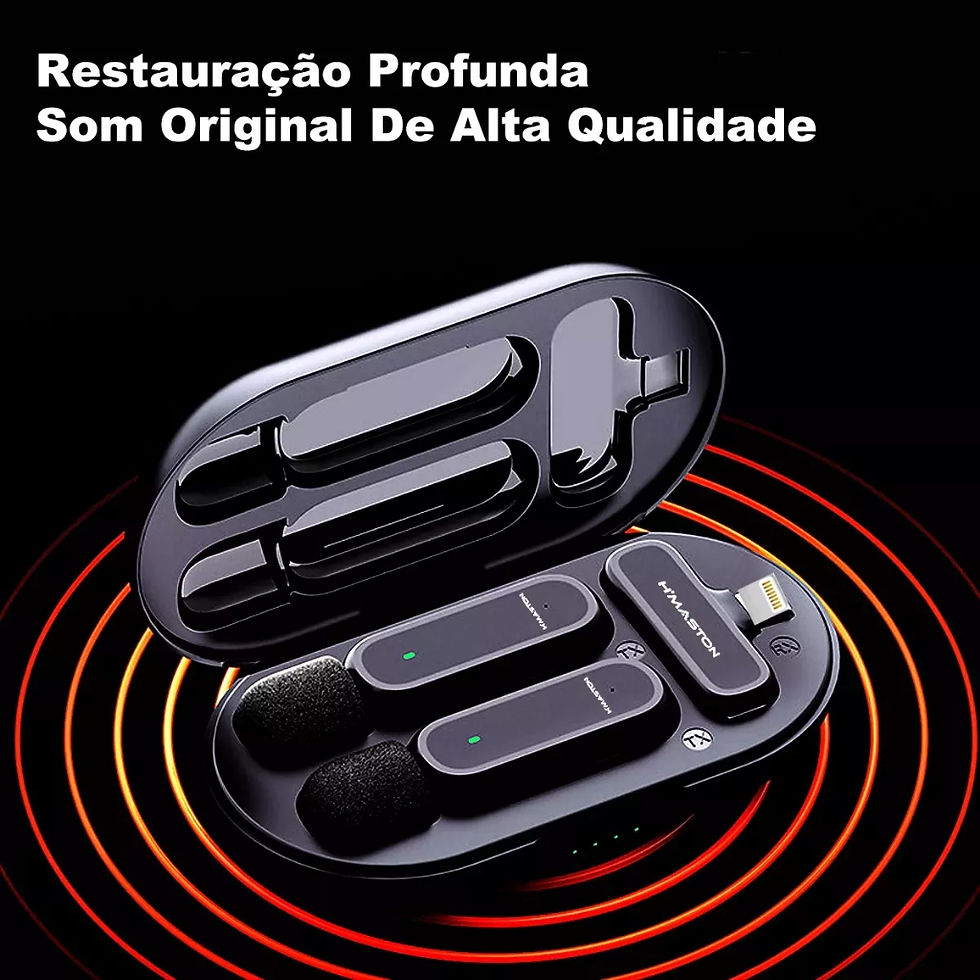 Miniatura: Microfone H'maston Mk07 Lightning Duplo Lapela Sem Fio 2 Em 1