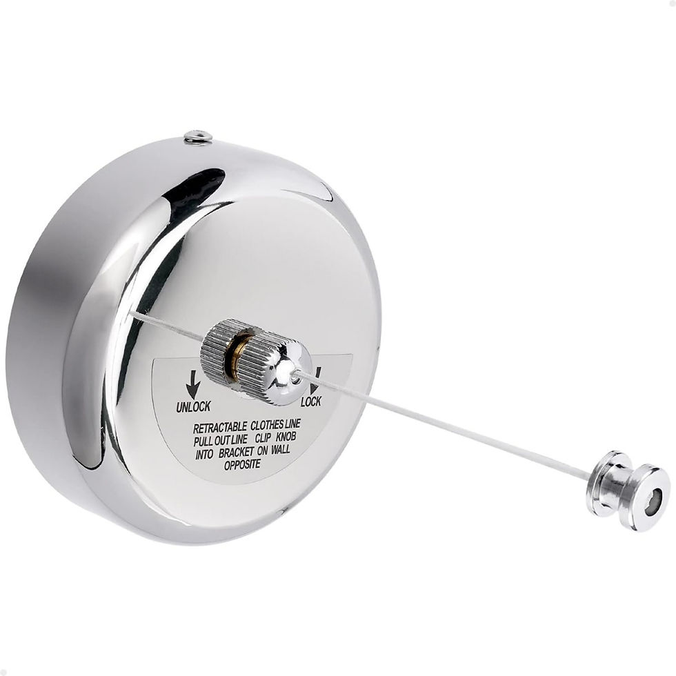 Miniatura: Varal Retrátil de Parede Lorben Aço Inox Corda Nylon 2,9m Extensível Cromado