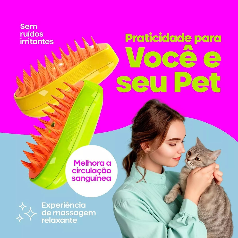Escova Vapor 3 Em 1 Tira Pelo Pet Recarregável Usb Cão Gato JY-96