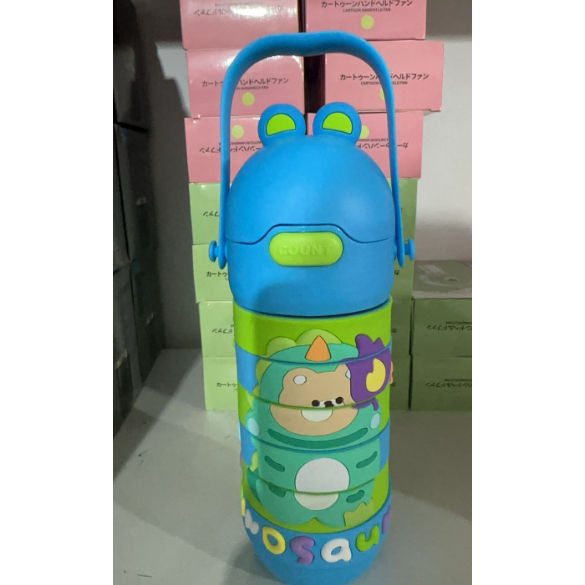 Garrafa Giratória Infantil Dinossauro 520ml Desenhos 360°