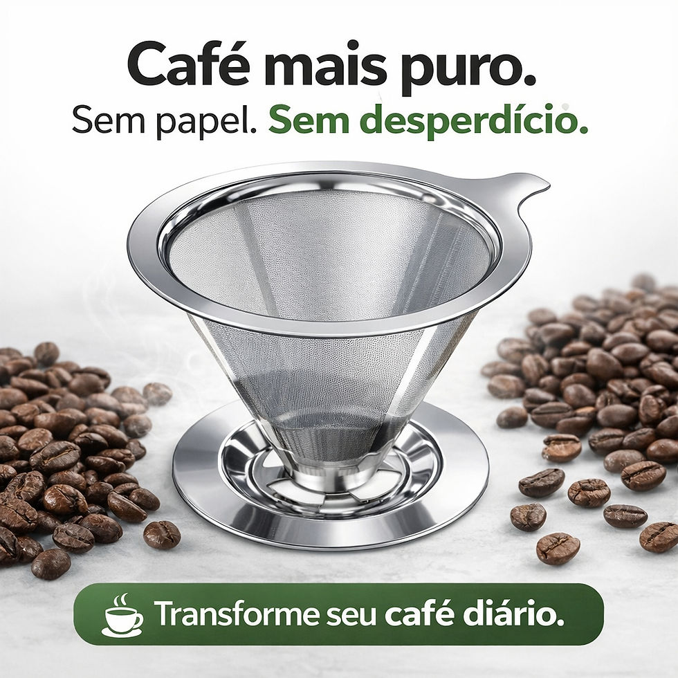 Miniatura: Coador de Café Aço Inox 103 Permanente Reutilizável Filtro Ecológico