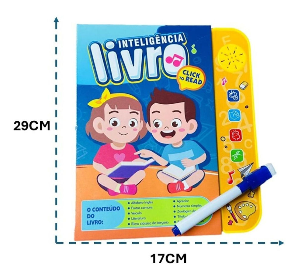 Livro Inteligente Eletrônico Infantil Bilíngue Ingles Atividades