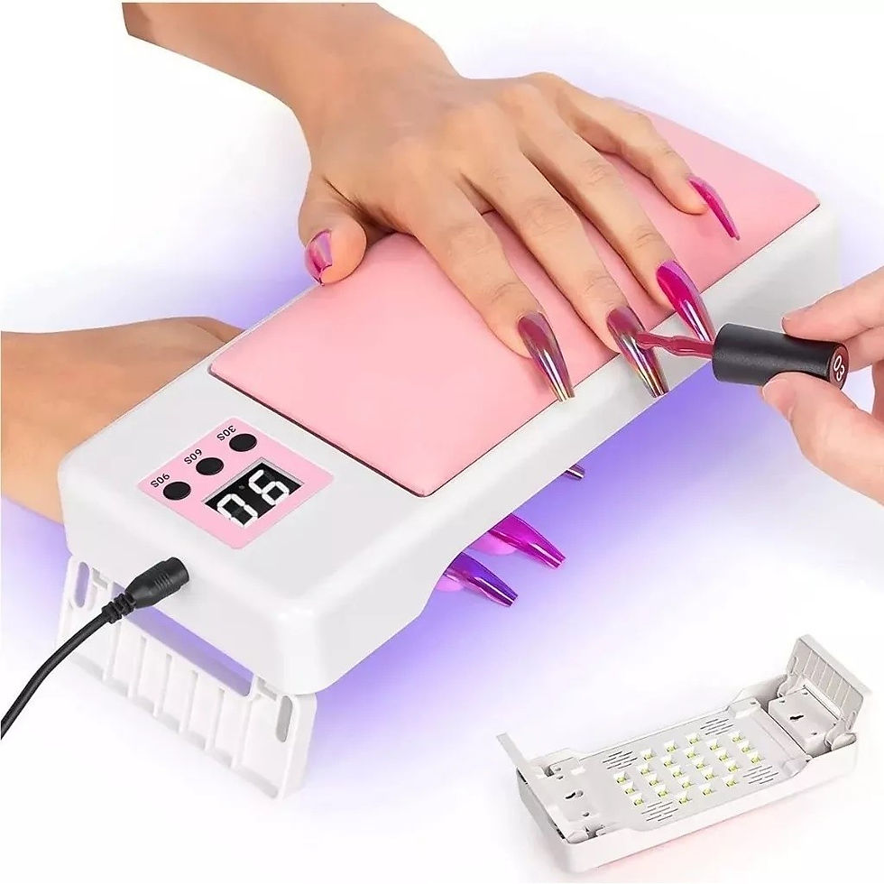 Cabine de LED UV c/ Apoio de Mão e Base Flexivel Bivolt Portátil c/ Timer FD-49