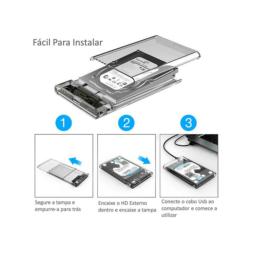 Miniatura: Case Hd Externo 2.5 Notebook Usb 3.0 Ps4 Xbox One Pc 6gbps