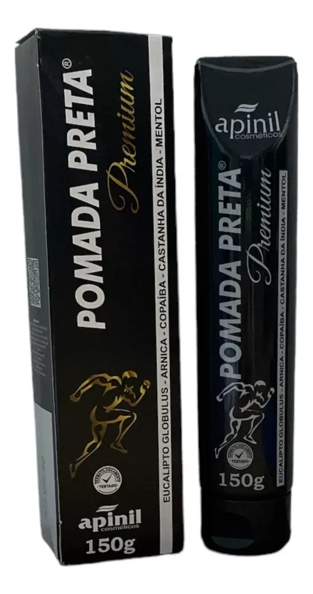 Pomada Preta Premium Gel Suave Bisnaga 150g Alivio Muscular