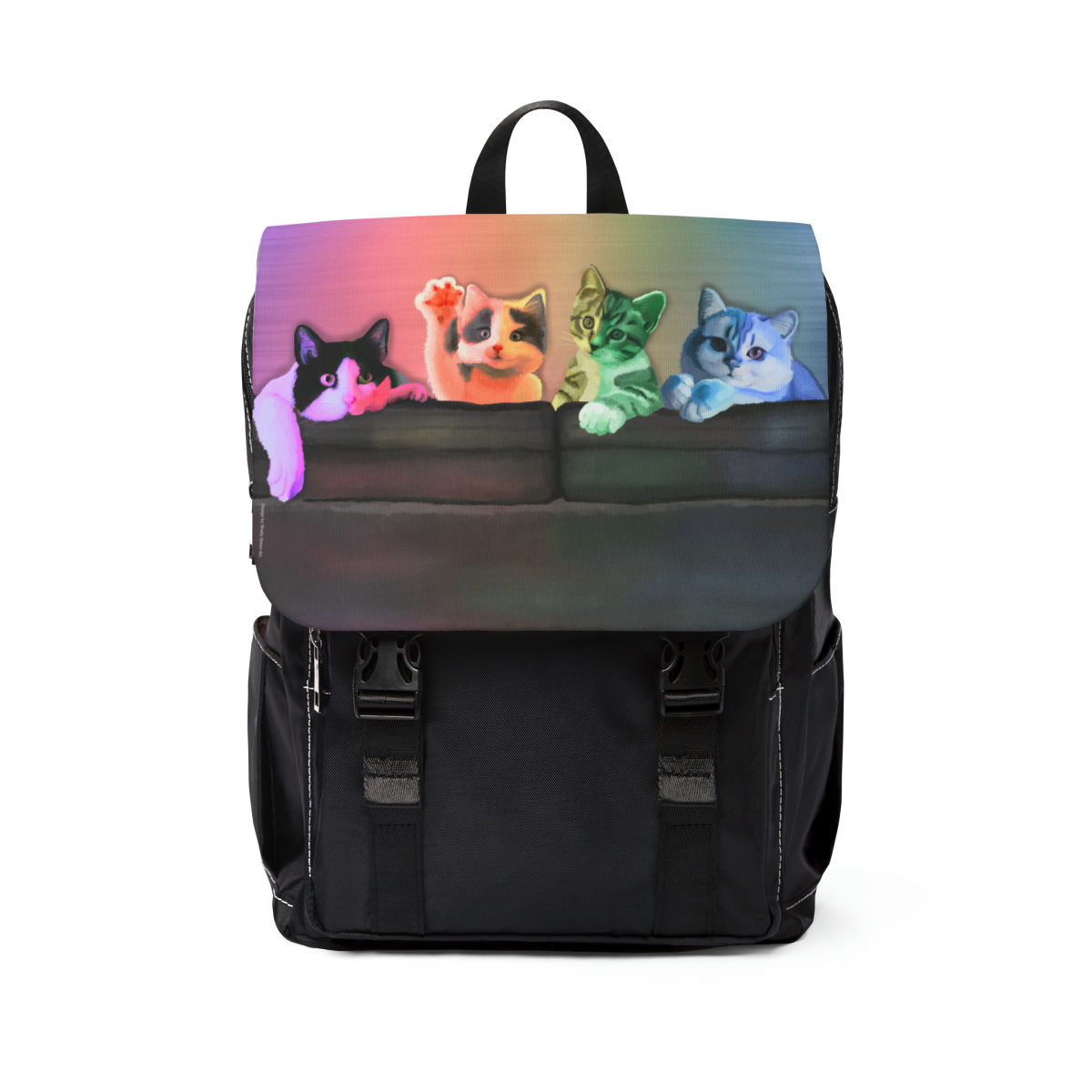 The Cats Family Bag - Original Colorful Sweet Design Unisex Casual Shoulder Backpack