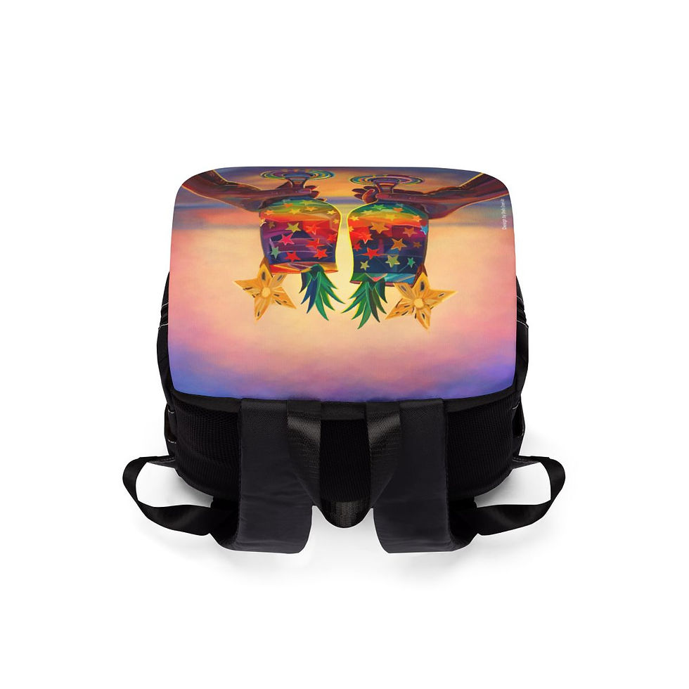 Thumbnail: A backpack in an original design of the painting Moment of Happiness