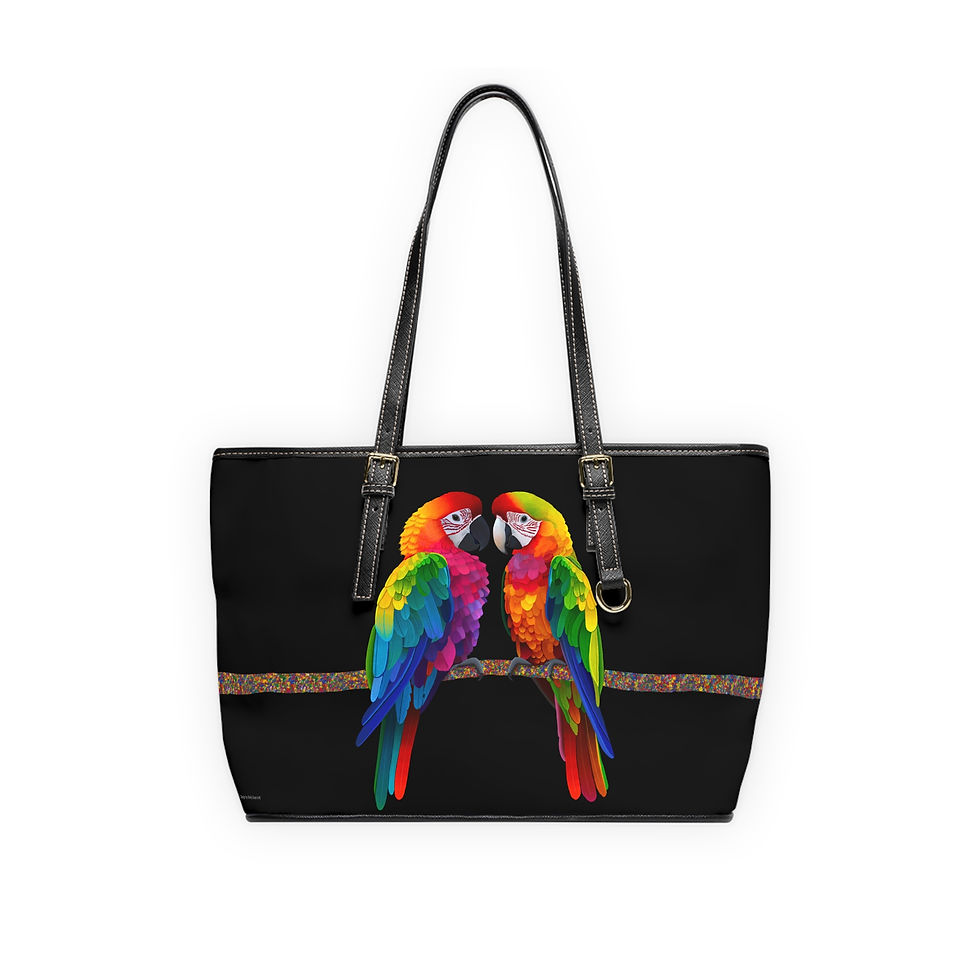 Thumbnail: A handbag with an original design inspired by the painting Love of Parrots.