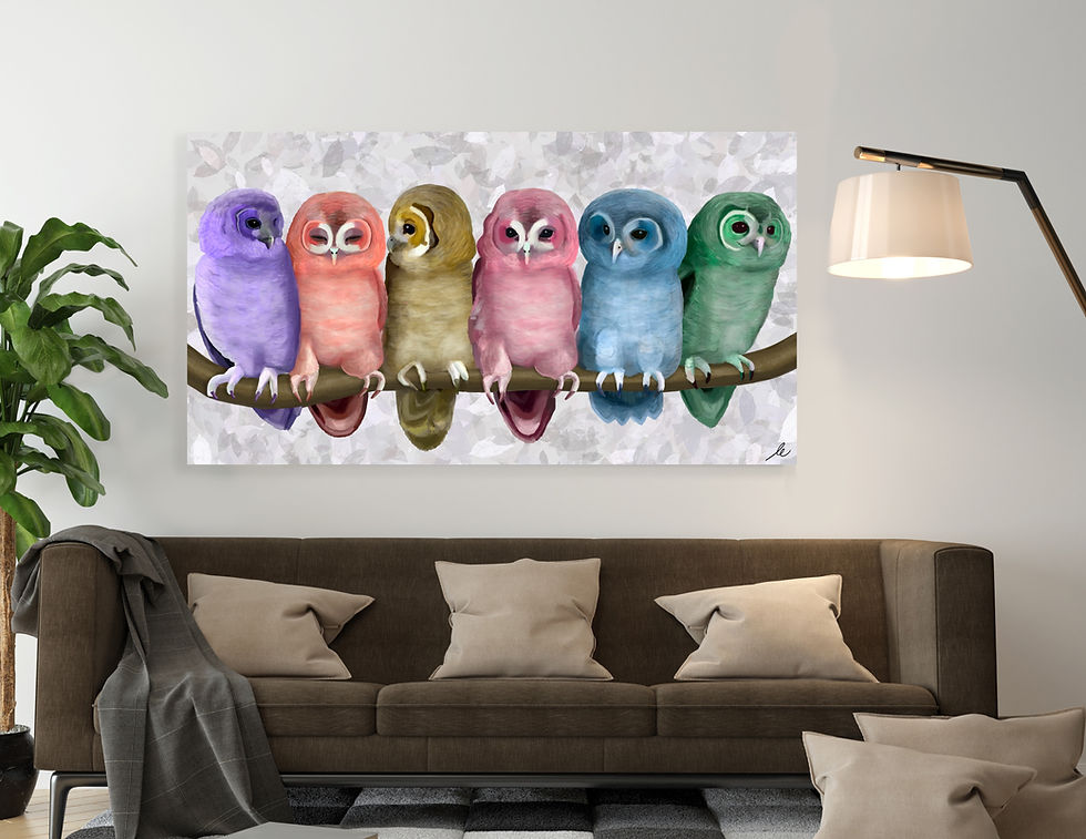Thumbnail: family of owls