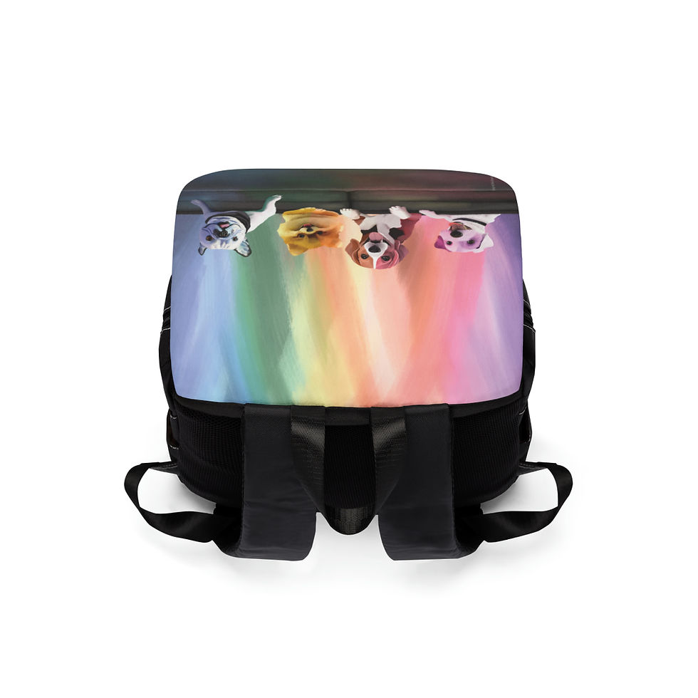 Thumbnail: The Dogs Family Bag  - Original Colorful Sweet Design Unisex Casual Shoulder Backpack