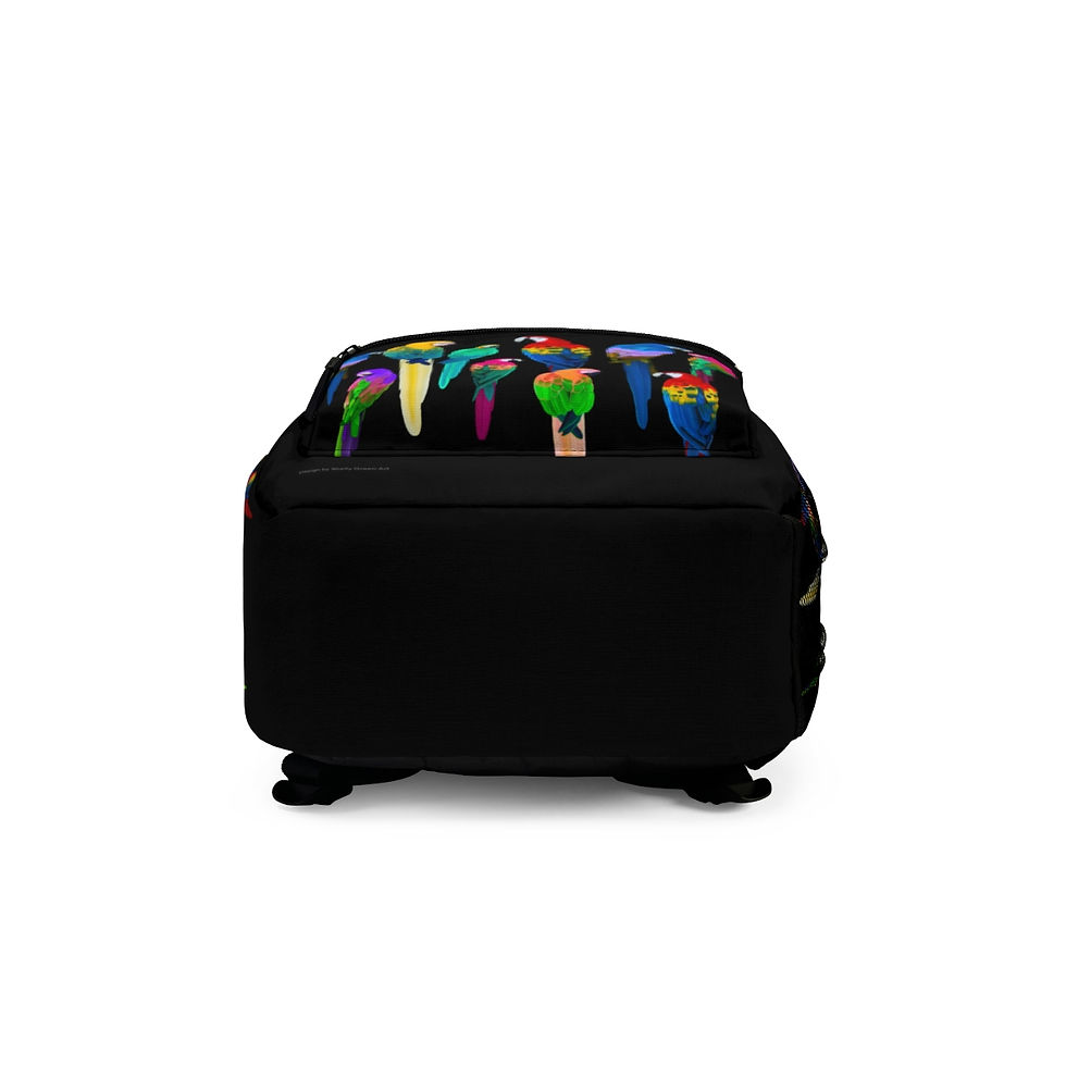 Thumbnail: ילקוט קז׳ואל בעיצוב מקורי בהשראת הציור של משפחת תוכי הארה