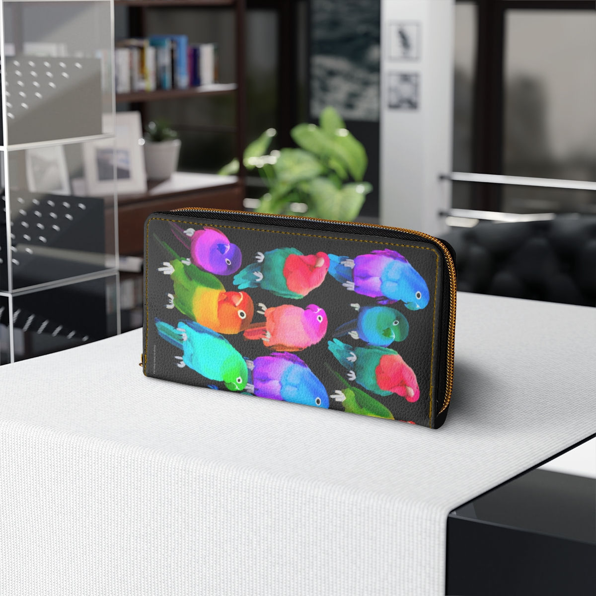 The Love Birds Family Zipper Wallet - Colorful Original Design