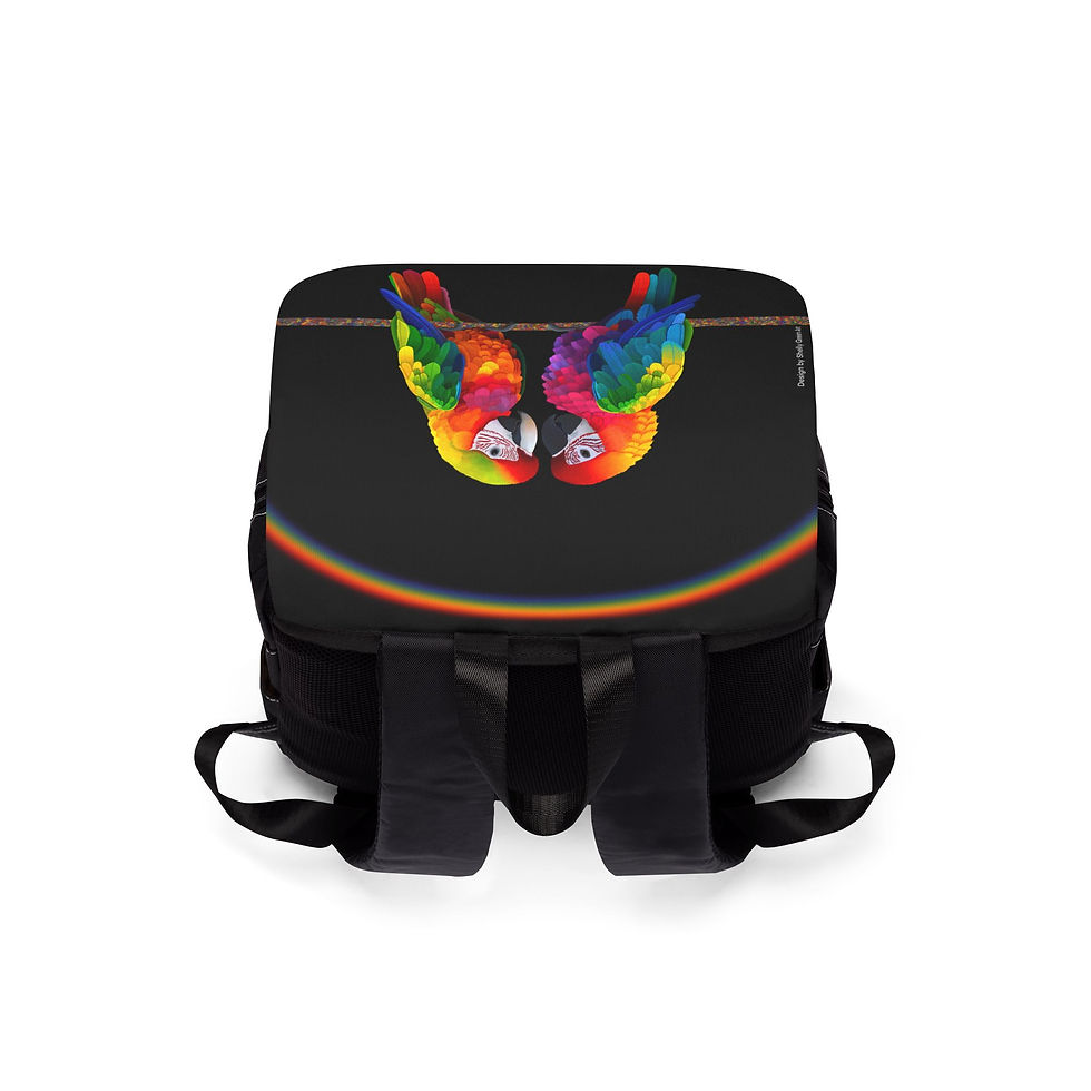 Thumbnail: Backpack with an original design inspired by the painting Love of Parrots