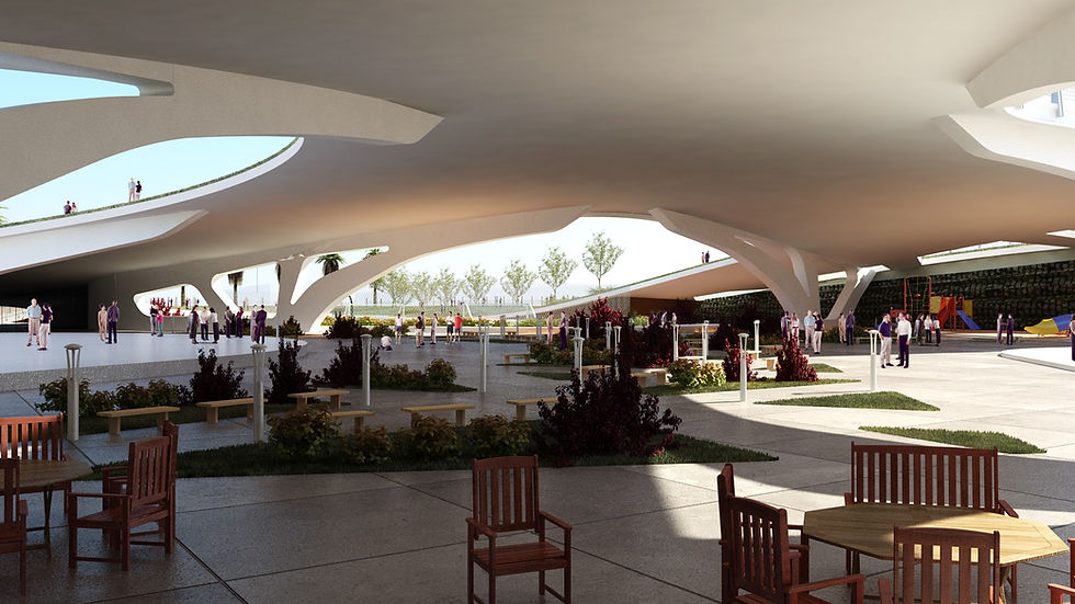 Thumbnail: Organic architecture park Revit model rendered on 3ds max contemporary landscape