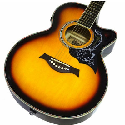 ภาพขนาดย่อ: Kazuki กีตาร์โปร่งไฟฟ้า 39" คอเว้า รุ่น KZ39CE (สี