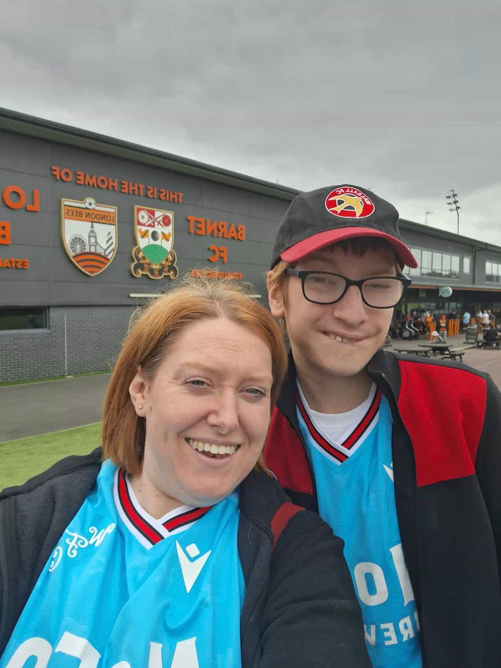 “Barnet away, with my son Liam“