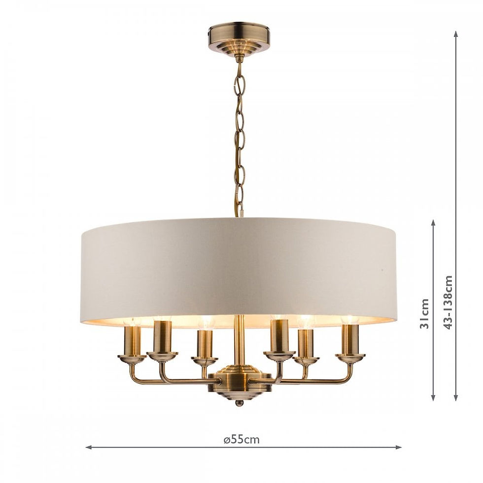 Thumbnail: Laura Ashley Sorrento Antique Brass 6 Light Armed Fitting Ceiling Light